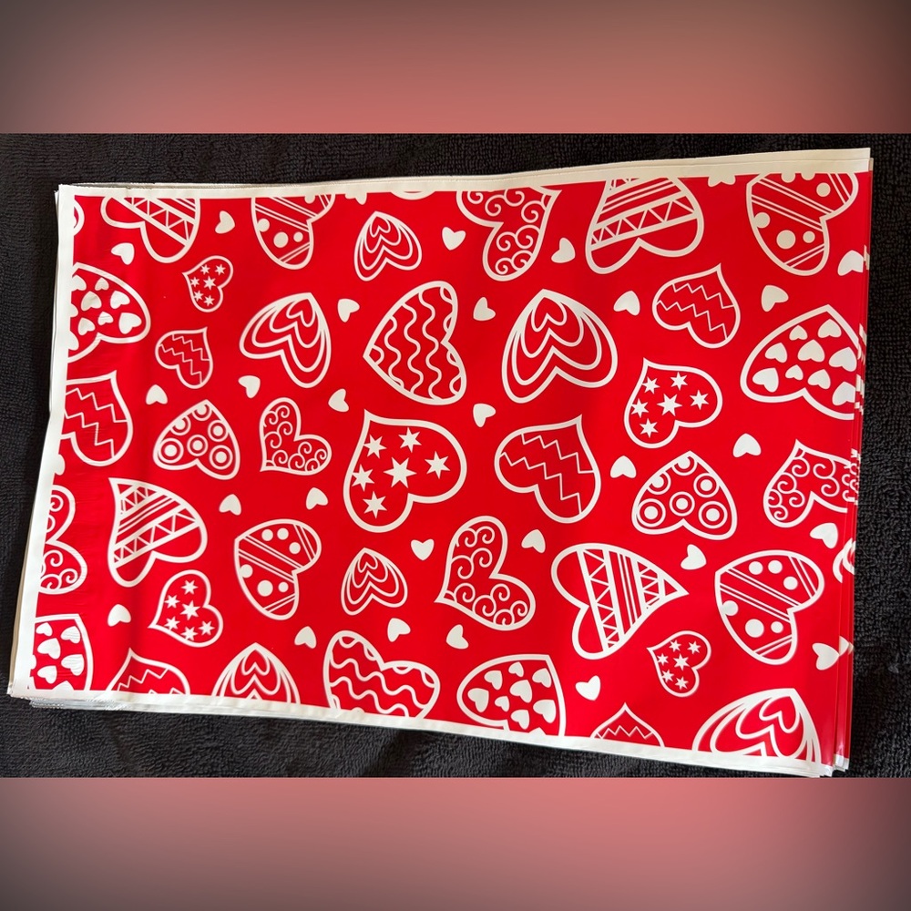 15~ 10x13 Heart Poly Mailers